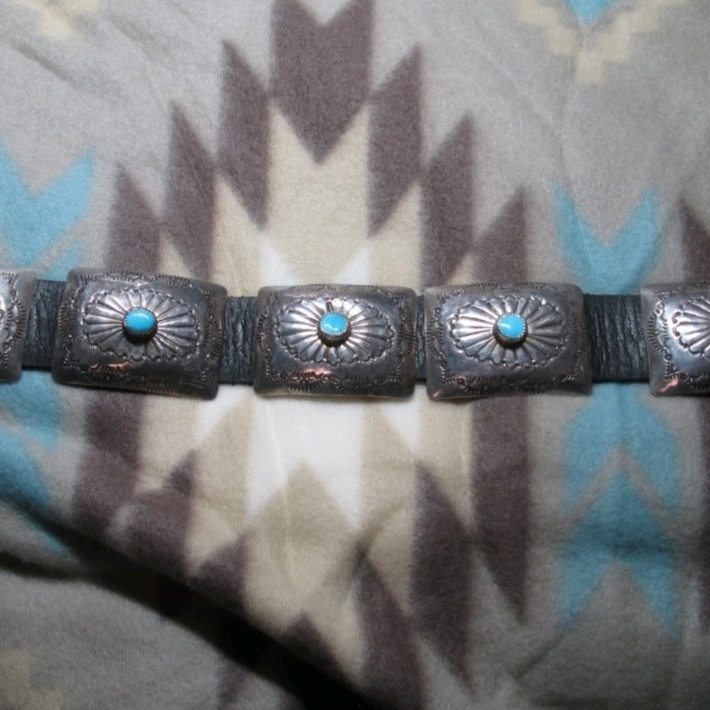Sterling & Turquoise Concho Belt - Picture 7 of 13